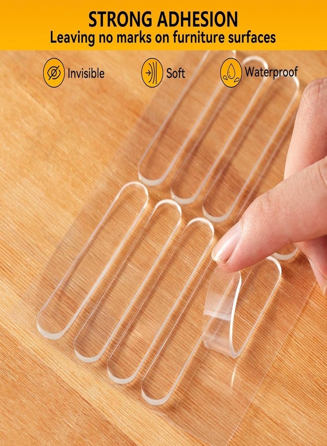 UB Unity Brand Unity Brand 10Pcs Transparent 2.24 inch Strip Door Handle Bumper Soft Wall Protector Self Adhesive Door Knob for Wall Shield Guard Sliding Clear Door Bumpers Stopper Silencer (10 Pcs Strip) - Image 2